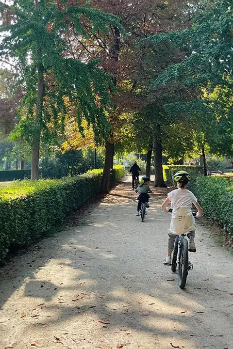 Cycling in Retiro Park, Madrid
