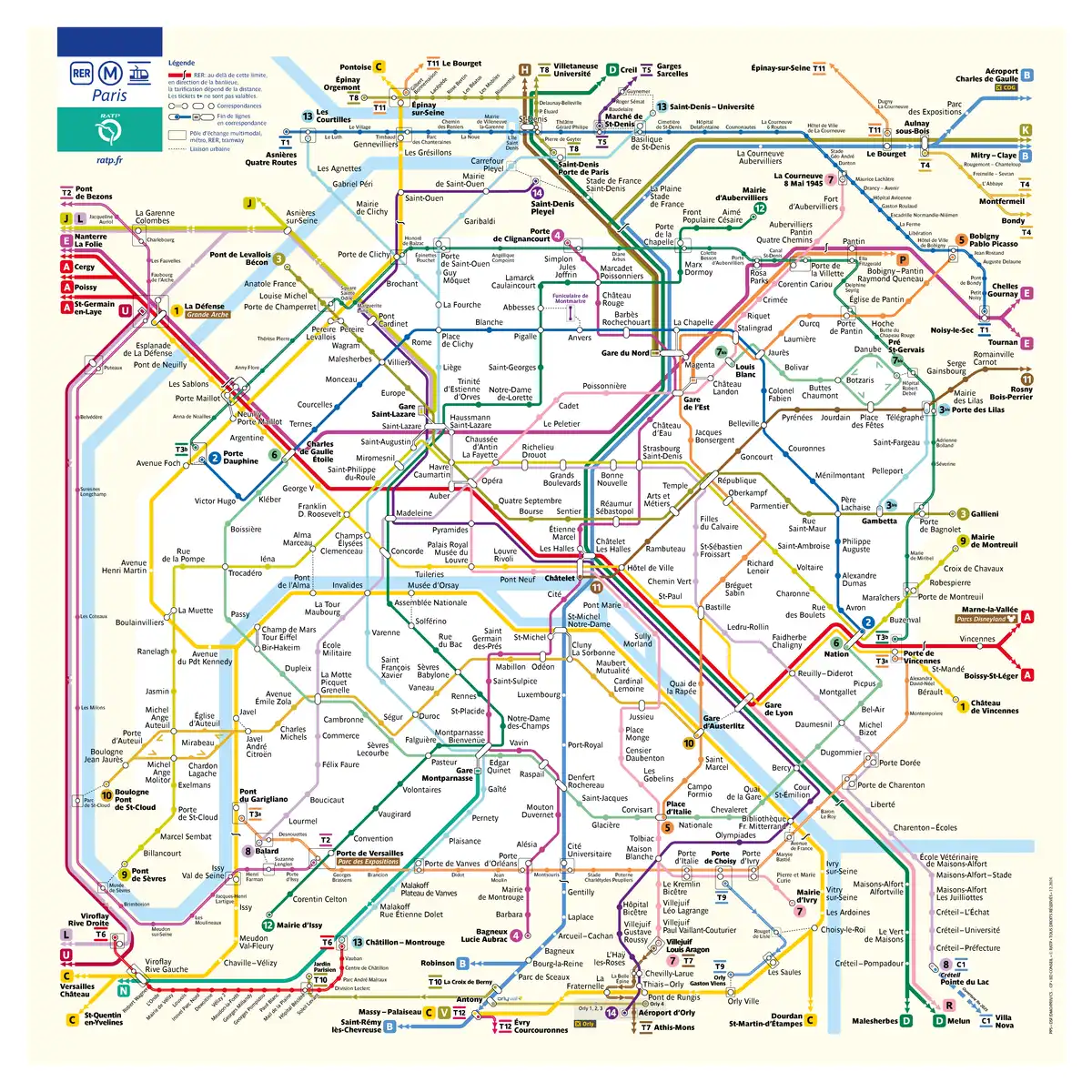 Paris Metro map