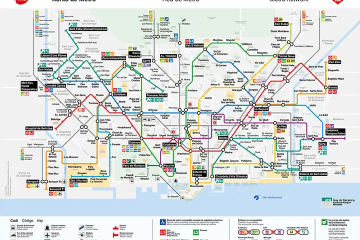 Barcelona metro map