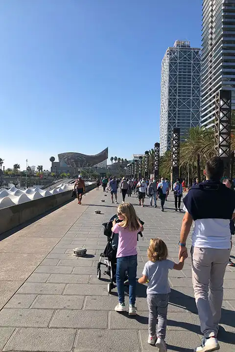 Seafront walk, Barcelona